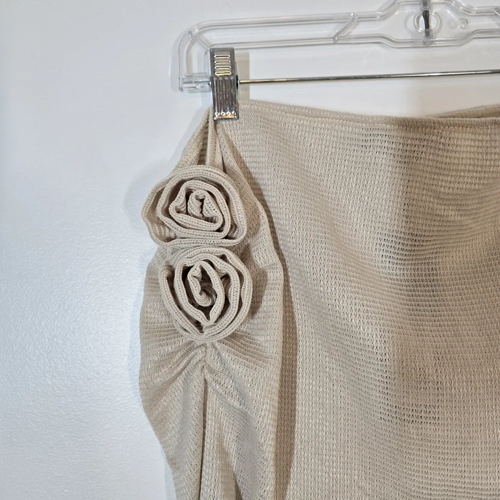 Lioness Soul Mate Mesh Netted Maxi Skirt in Cream XL NWT New